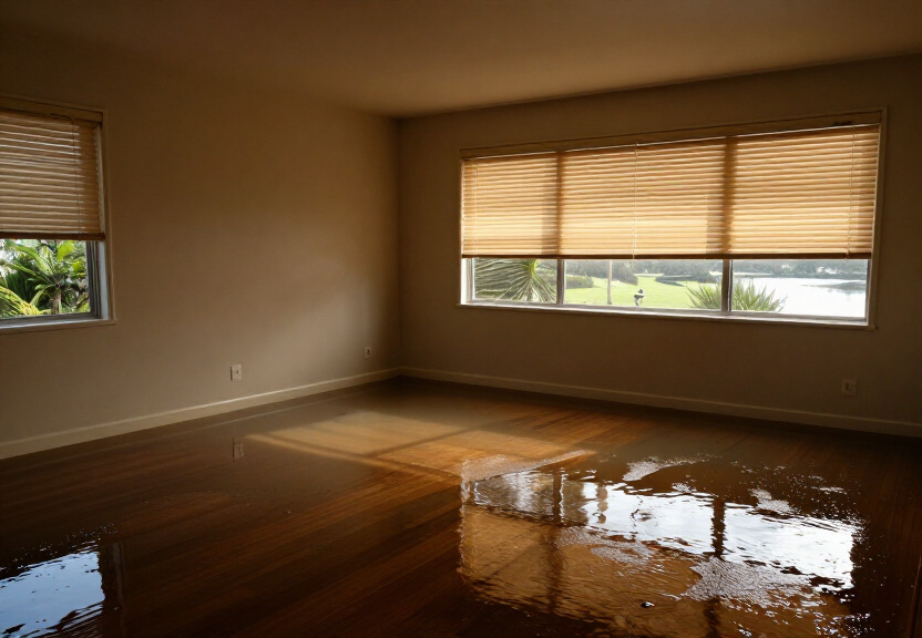 Water-damaged kitchen in Greenhills Beach before restoration